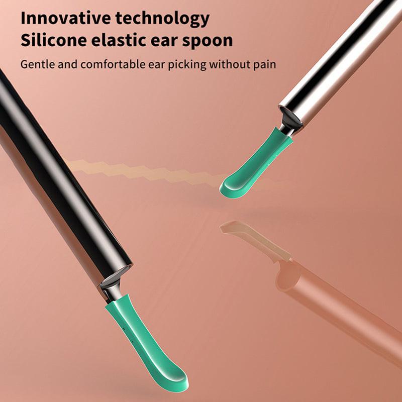 8 ST 1080P Wireless Ear Cleaning Otoscope Ear Cleaning Tool Black 8 PCS Set.