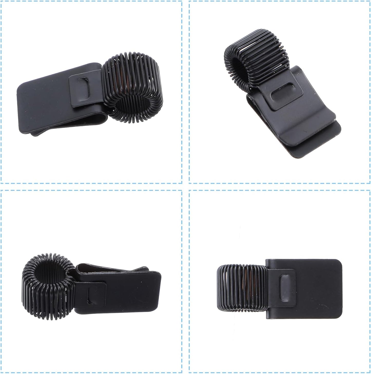 5Pcs Pen Loop Holder, Black Pen Clip Board Holders, Metal Pen Holder Clips with Adjustable Spring Loop, Pen Pencil Holder Organizer, for Notebook and Clipboard in Home, Office, Pocket