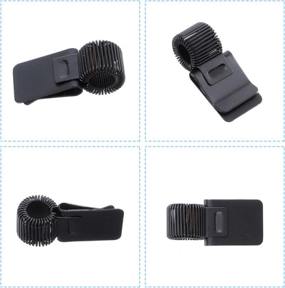 5Pcs Pen Loop Holder, Black Pen Clip Board Holders, Metal Pen Holder Clips with Adjustable Spring Loop, Pen Pencil Holder Organizer, for Notebook and Clipboard in Home, Office, Pocket
