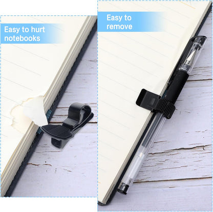 5Pcs Pen Loop Holder, Black Pen Clip Board Holders, Metal Pen Holder Clips with Adjustable Spring Loop, Pen Pencil Holder Organizer, for Notebook and Clipboard in Home, Office, Pocket