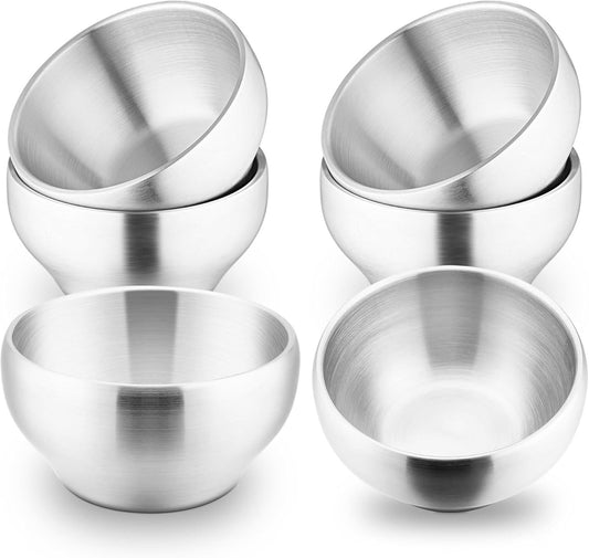 Stainless Steel Bowls for Kids-6 Pack, 12OZ Double Walled Baby Toddler Bowls for Baby Food/Cereal/Snack, 18/10 Non-Toxic Metal & Unbreakable, Dishwasher Safe.