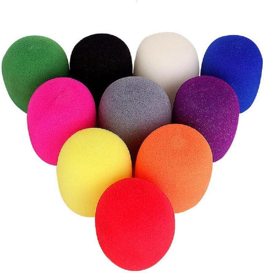 Microphone Cover, Thick Colorful Foam Mic Cover, Handheld Stage Microphone Windscreen, Reusable Foam Coversï¼ Foam Micro Filter for Most Handheld Microphone for Karaoke DJ - 10 Pieces.