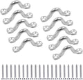 10Pcs M8 316 Stainless Steel Bimini Boat Top PAD Eye, Eye Straps, Tie Down, Kayak Deck Loops, Tie Down Anchor Point, Footman's Loop for Kayak Canoe Rigging.