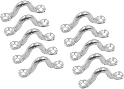 10Pcs M8 316 Stainless Steel Bimini Boat Top PAD Eye, Eye Straps, Tie Down, Kayak Deck Loops, Tie Down Anchor Point, Footman's Loop for Kayak Canoe Rigging.