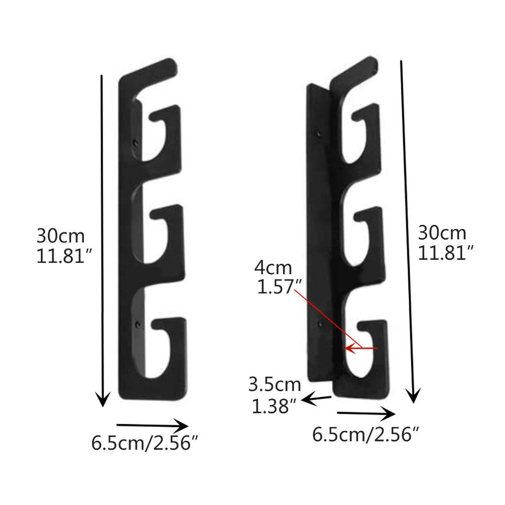 Fishing Rod Holders for Wall and Ceiling, Set of 6, 0.46 Size, Black, Garage Storage.