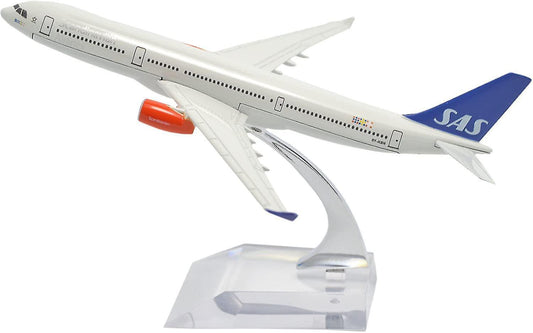 SAS Airbus A330 Metal Airplane Model Toy 1:400 Scale 16cm Compatible with Scandinavian Airlines.