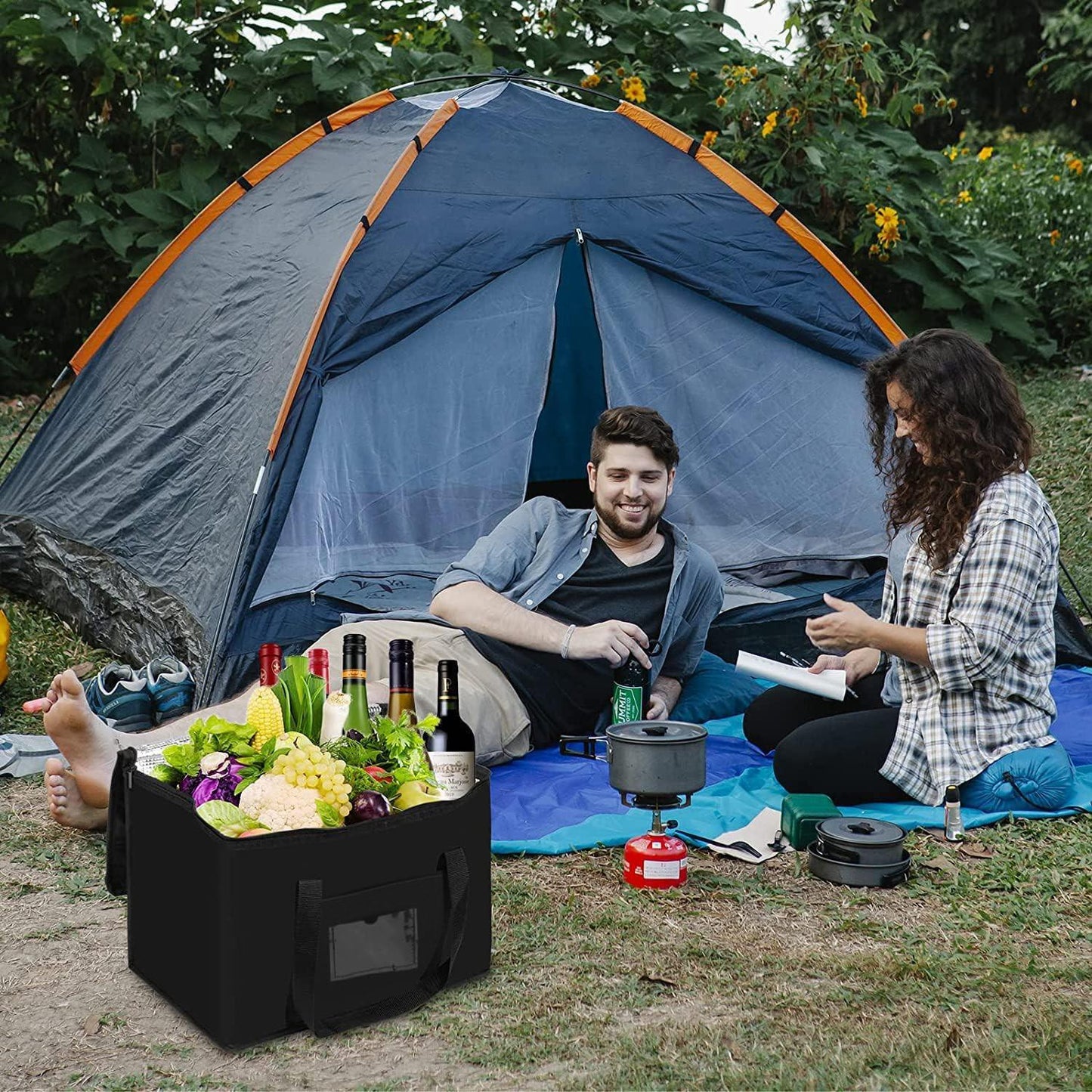 40L Soft Cooler Bag - Large Insulated Picnic Bag, Thermal Food Delivery Grocery Bag.