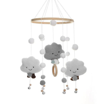 Baby Crib Mobile Music Box Pendant Clock Bedside Safe Toy for Infants, Compatible with YUX, Gray.