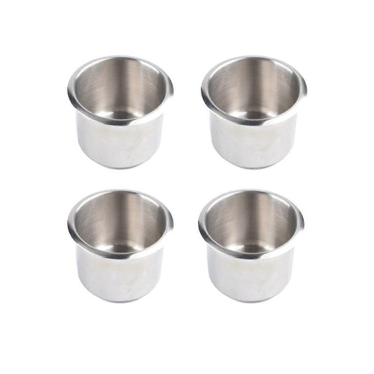 4pcs Universal Marine Boat Cup Holder 68X55mm Stainless Steel Drop-in Drink Holder for Poker Table Sofa.