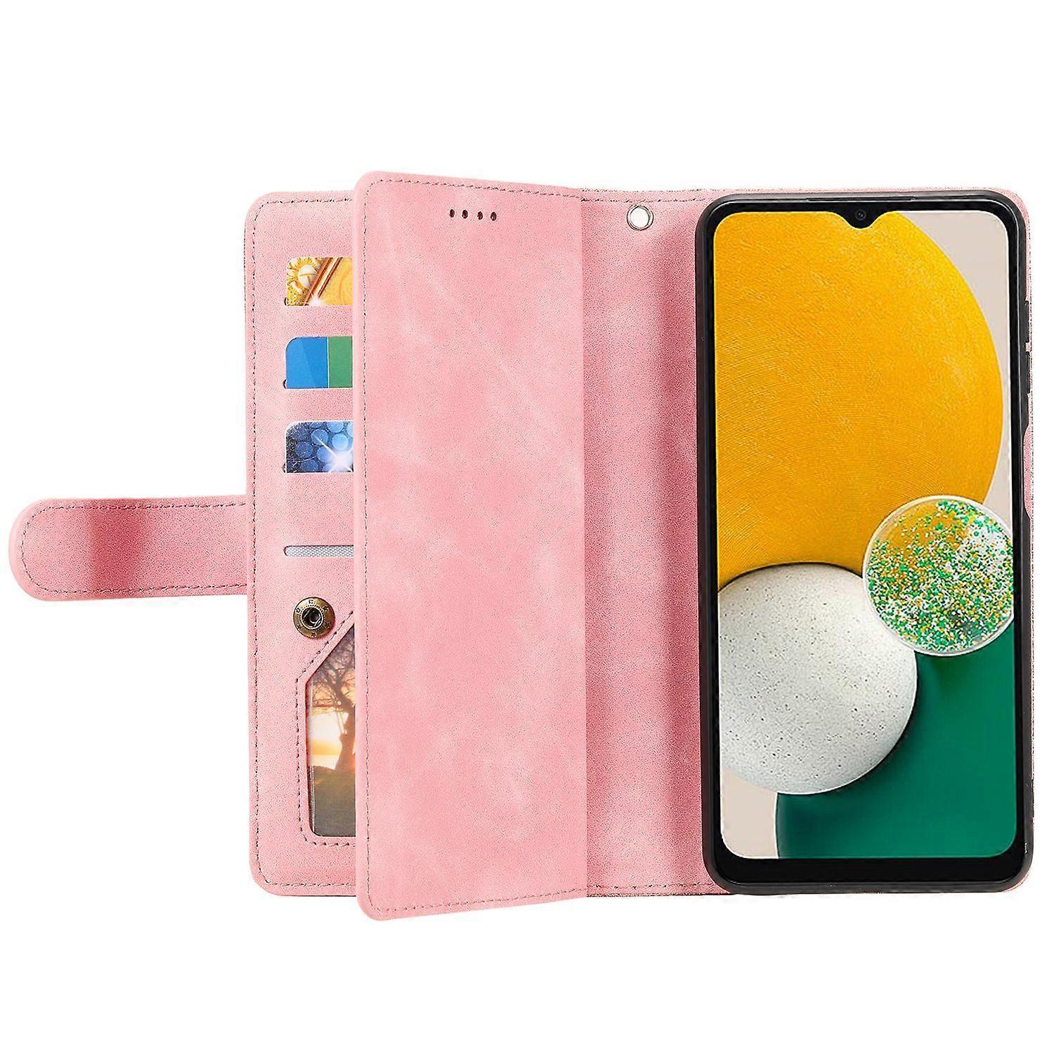 Compatible with Samsung Galaxy S25 Case Compatible PU Leather Zipper Wallet Phone Case with 9 Card Slots.