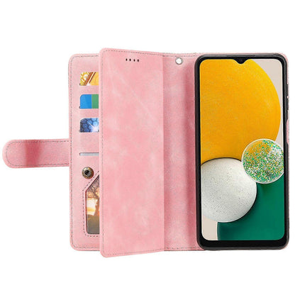 Compatible with Samsung Galaxy S25 Case Compatible PU Leather Zipper Wallet Phone Case with 9 Card Slots.