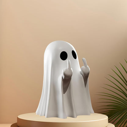 Halloween Resin Middle Finger Ghost Decorations 8CM Pink Pumpkin Ghost with Spranks for Garden and Crafts