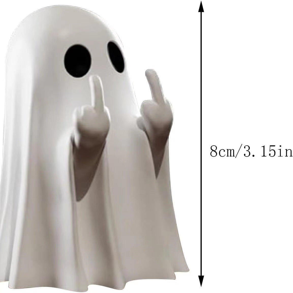 Halloween Resin Middle Finger Ghost Decorations 8CM Pink Pumpkin Ghost with Spranks for Garden and Crafts