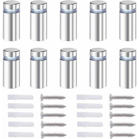 Stainless Steel Spacer Screws 12X40mm for Glass Advertising Axis Mounting with 20x Screws and Accessories.