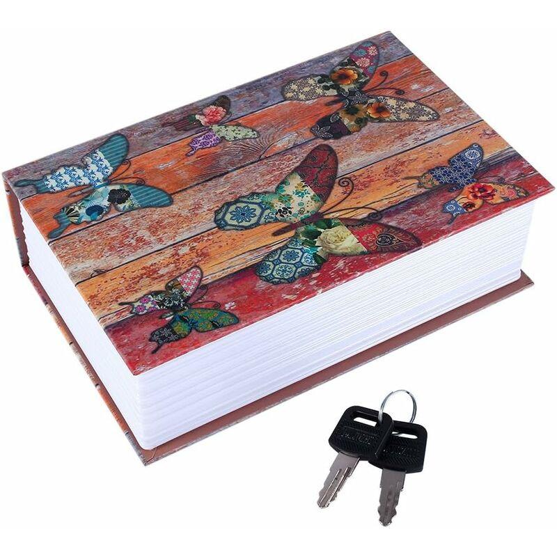 Creative Dictionary Book Safe, Book Shaped Hidden Secret Storage Safe, Secret Hiding Place for Money, Jewelry, Passport (Butterfly).