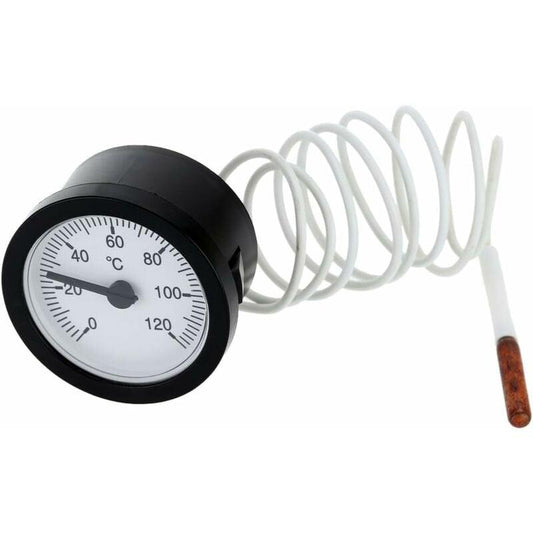 Dial Thermometer Capillary Gauge 0-120Â°C with 1m Sensor for Liquid Water Temperature Measurement.
