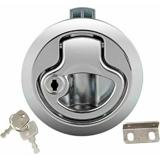 Boat Hatch Lock Pull Marine, Zinc Alloy Recessed Hatch Lock with Locking Door for Yacht Trailer Motorhome Deck Hatch Door Cabinet..DEBUNS.