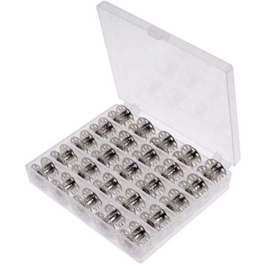 Metal Bobbins with Case for Standard Household Sewing Machine Brother Singer Bernina Pfaff Elna Babylock Kenmore Juki..DEBUNS.