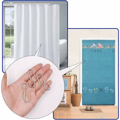 Heavy Duty Zinc Curtain Clips, 40 Pieces 50x2.5mm Curtain Rail Hooks for Door Curtains