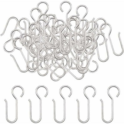 Heavy Duty Zinc Curtain Clips, 40 Pieces 50x2.5mm Curtain Rail Hooks for Door Curtains