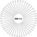 304 Stainless Steel Open Eye Pins for Jewelry Making, 4cm 300pcs Silver.