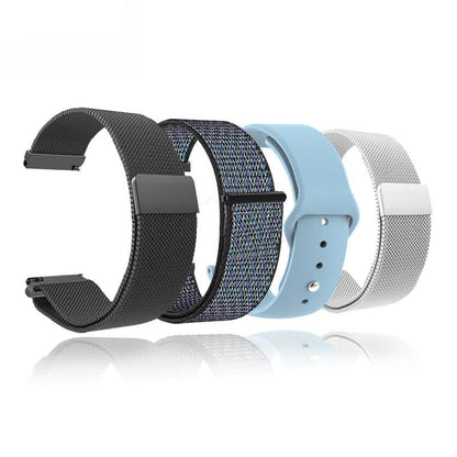 New 18mm 20mm 22mm Watch Strap for Garmin Venu 2S Bracelet Vivoactive 3 4S 4 Forerunner 245 645 Galaxy Watch 4 Classic 42 46mm Black Nylon 20mm.