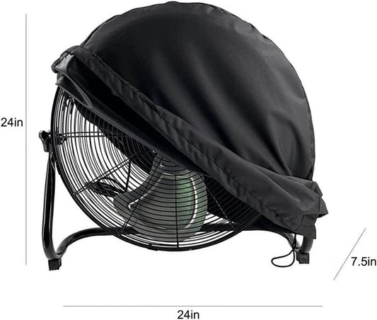 Industrial Fan Cover Waterproof Dustproof Outdoor Fan Cover for 18"&20" Industrial Floor Fan Heavy Duty High Velocity Floor Fan Covers(Black).