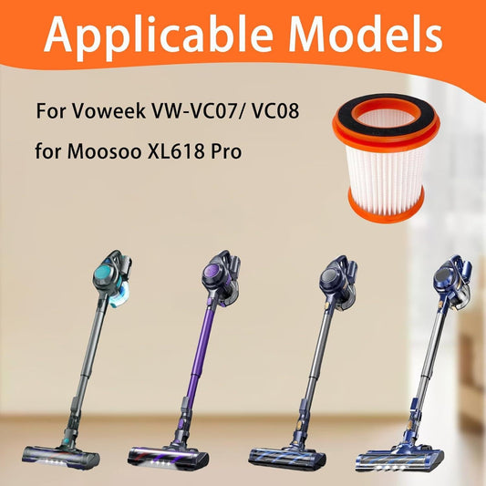HEPA Filters for Voweek VW-VC08ï¼for Moosoo XL618 Pro Vacuum Cleaner, 5 Pack Replacement Filter.