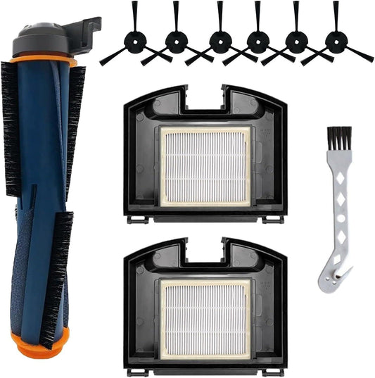 10 Pack Replacement Parts Set for Shark RV2310 Matrix Robot Vacuum Cleaner 1 Main Brush 2 HEPA Filters 6 Side Brushes 1 Cleaning Brush.