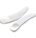 100PCS Disposable Mini Curved Cosmetic Spatula Scoop Makeup Mask Spatula Plastic Spoon,Small Makeup Scoop for Mixing and Sampling.