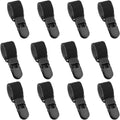 12 Pack Garden Flag Clips Anti Wind Garden Flag Stand Stoppers Flags Pole Clips to Hold Flags in Place, Support Rod Accessories (Black)
