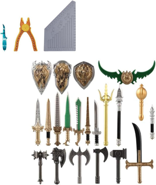 Medieval Weapon Pack Military Weapon Medieval Swords Sabers Bricks, Military Soldier Weapons Accessories Pack Kits, DIY Assembly Building Blocks - 21 Pieces.