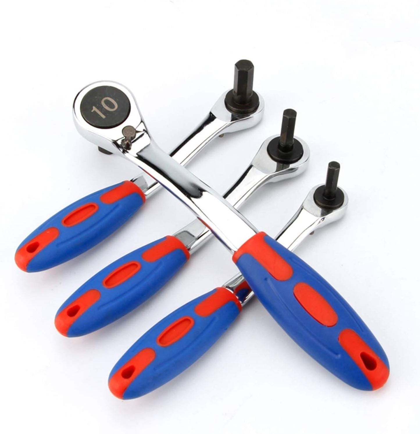 Wrench Sets, 1pcs Reversible Ratchet Allen Key Wrench, Ratcheting Hex Bolt Spanner with Soft Rubber Handle 4mm 5mm 6mm 8mm 10mm 12mm 14mm 17mm (Size : 8mm).