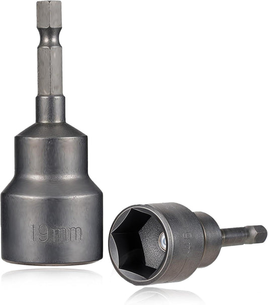 2 Pack RV Scissor Jack Socket, Camper Travel Trailer Jack Drill Adapter, 19mm Hex Drive, 1/4 Inch Hex Shank.