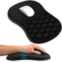 Ergonomic Mouse Pad with Wrist Rest, Dual-Slope Design for Pain Relief- Large 12x8 Inch Size with Reinforced Memory Foam & Non-Slip Base for Office Desk/Gaming (Black).