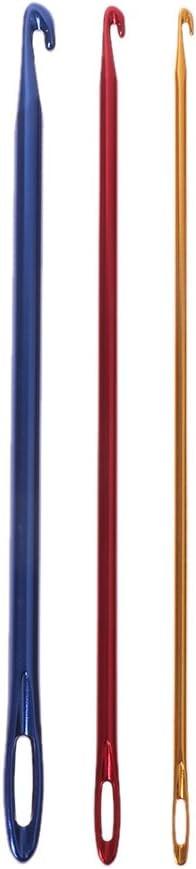 Afghan Aluminium Crochet Hook Knitting Needle Hand Knit Tool with Threading Hole.