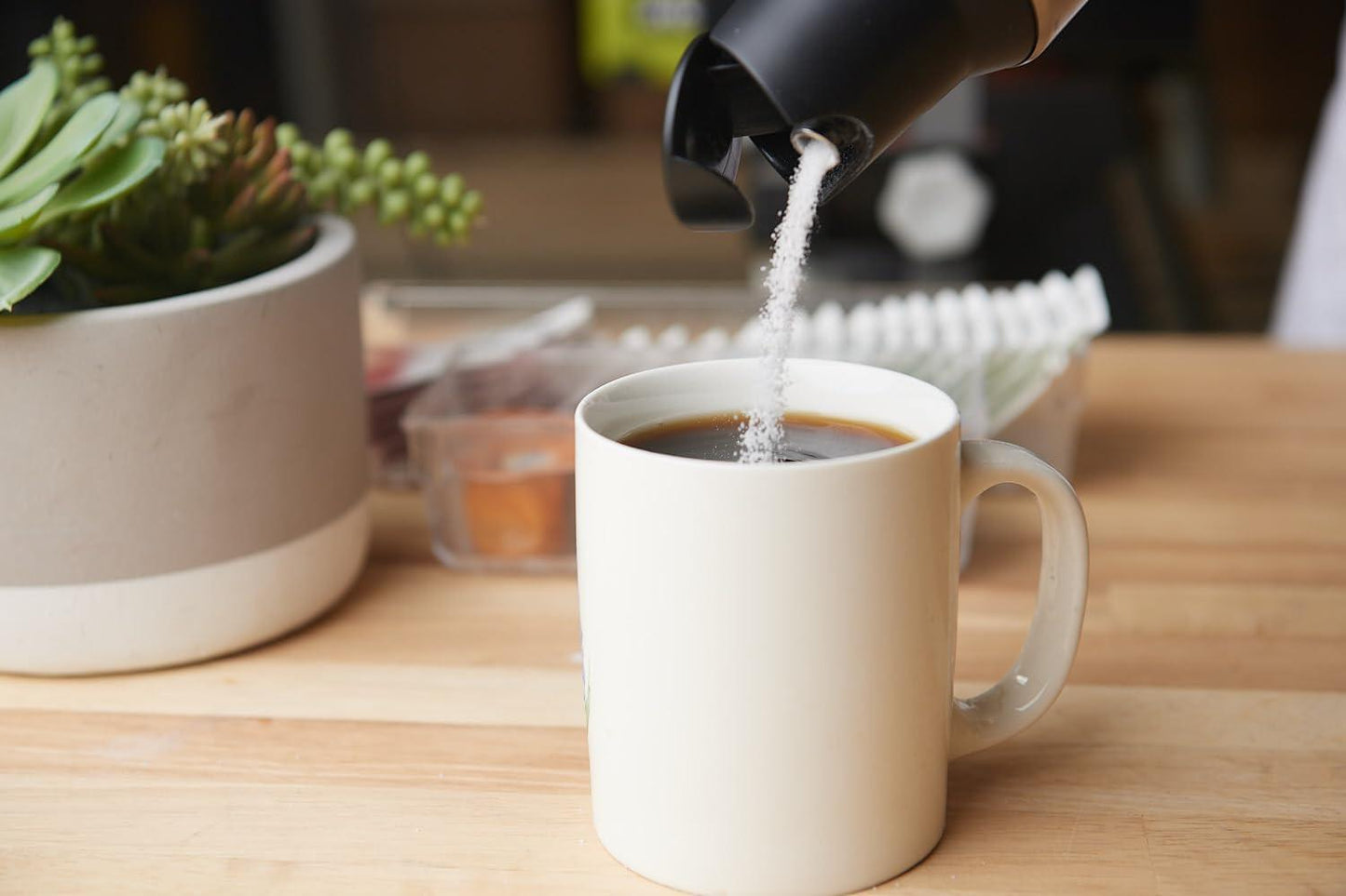 Stainless Steel Improved Design Upgraded Sugar or Creamer Dispenser & Shaker with Labels for Beverages and Cooking Cream Dispenser for Coffee Bar Accessories and Organizer.