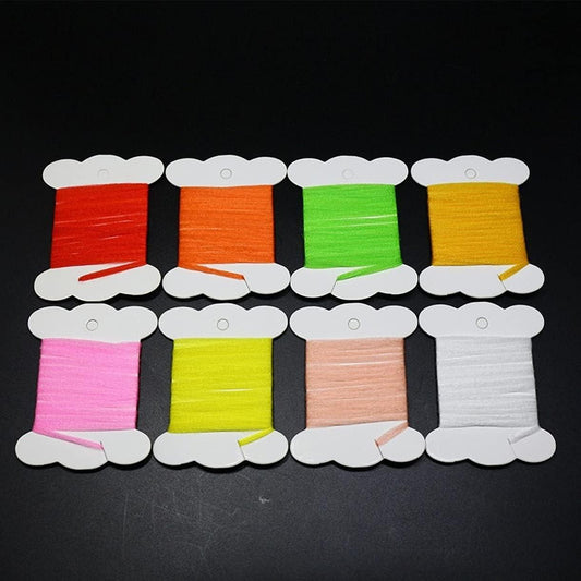 8 Colors/Set Polypropylene Floating Yarn 1yards per Card Dry Fly fibers Spinner Wings Fly Tying Parachutes Materials.