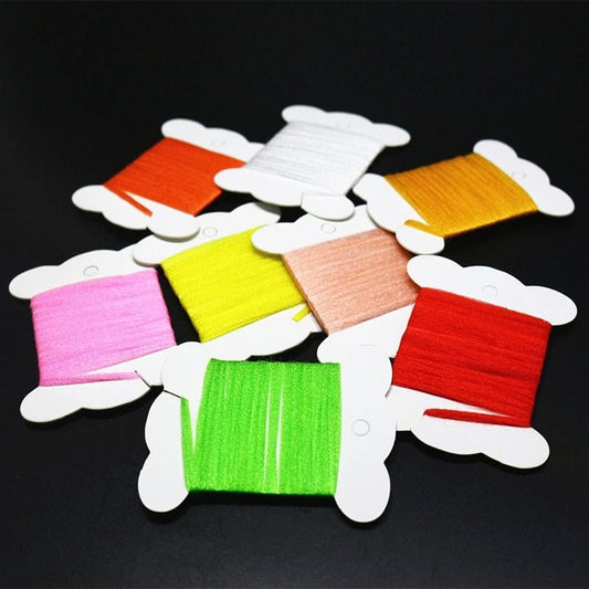 8 Colors/Set Polypropylene Floating Yarn 1yards per Card Dry Fly fibers Spinner Wings Fly Tying Parachutes Materials.