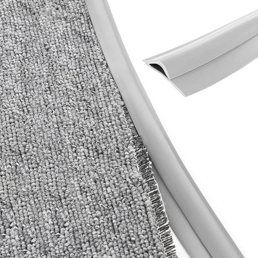Carpet Edge Binding Trim, Self Adhesive Grey Floor Transition Strip/Rugs Edging Bar for Indoor Doormat Protect, Flexible PVC Seal Molding for Robot Vacuum Cleaner (1050cm (34.4ft)).
