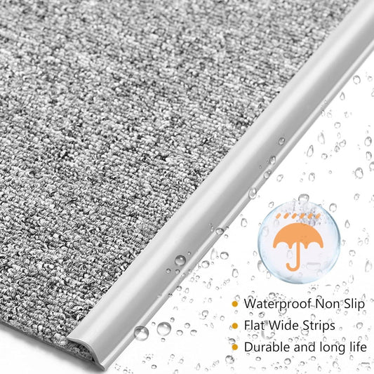 Carpet Edge Binding Trim, Self Adhesive Grey Floor Transition Strip/Rugs Edging Bar for Indoor Doormat Protect, Flexible PVC Seal Molding for Robot Vacuum Cleaner (1050cm (34.4ft)).