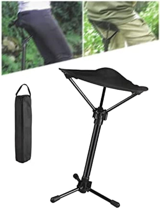 Portable Telescopic Stool - Lightweight Folding Chair for Camping & Fishing - Height Adjustable, Single Leg Tripod Seat - Foldable & Compact Design.