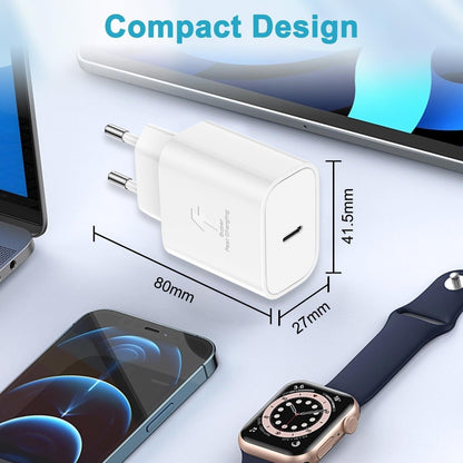 25W USB C Fast Charger with 2m Cable Compatible with Samsung Galaxy S25 S24 Ultra S23 S22 Ultra S22 Plus S21 FE 5G S20 S10 S9 A52S A55 5G A13 Note20.