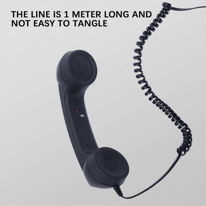 Compatible with iPhone Android USB-C Retro Telephone Handset Red.