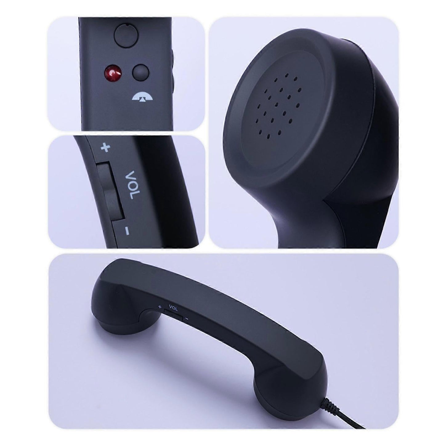 Compatible with iPhone Android USB-C Retro Telephone Handset Red.