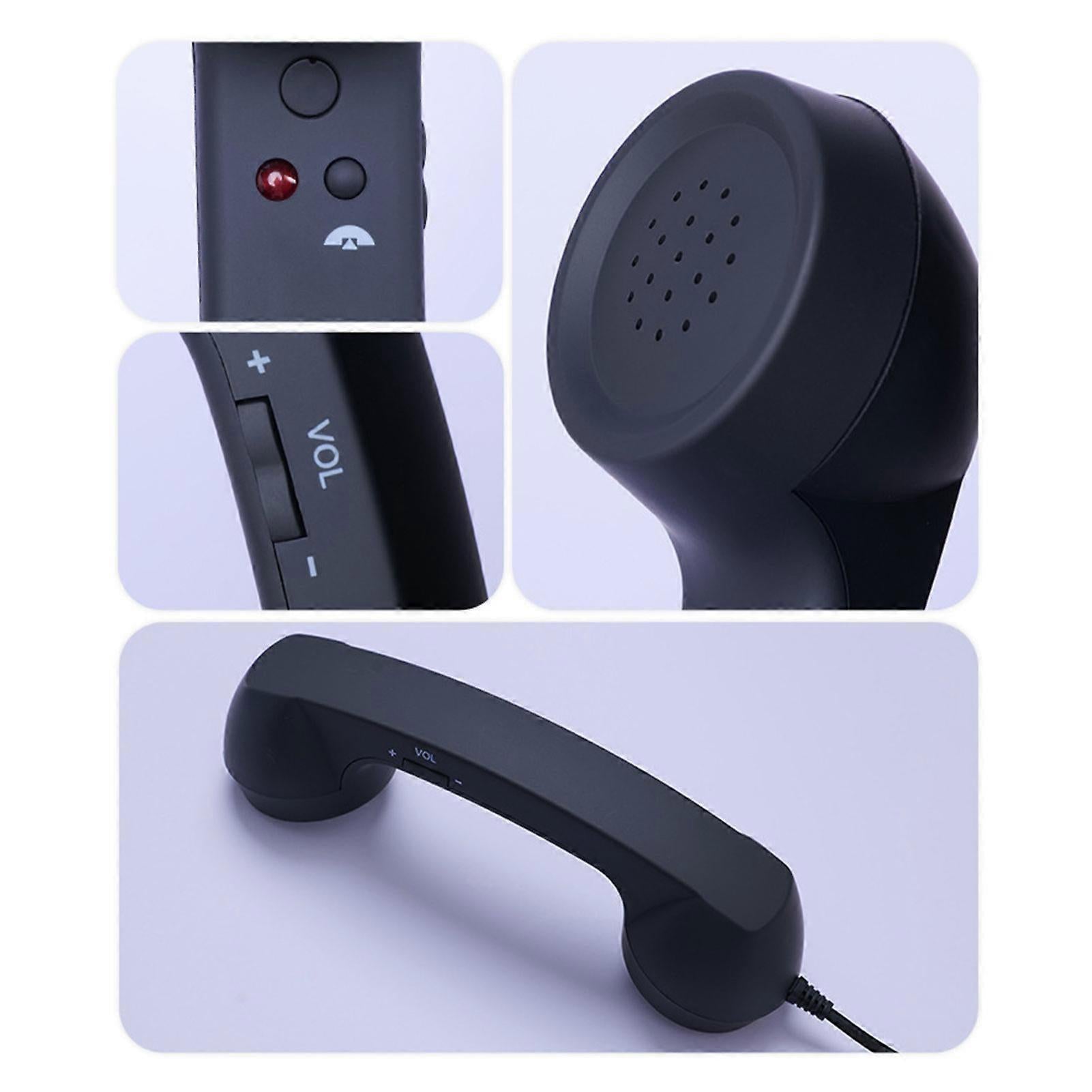 Compatible with iPhone Android USB-C Retro Telephone Handset Red.