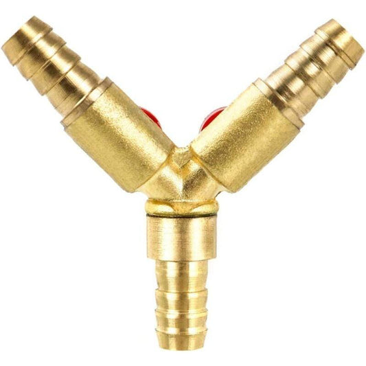 MUMU 3-Way Hose Connector Splitter Brass Zinc Alloy 10mm Ball Valve T-Hose Connector for Coupling Fittings Air Water Gas 1 Piece.