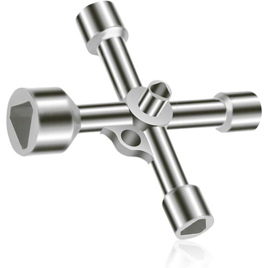 4-way triangle wrench 5 sizes Inner diameter 7mm/10mm/12mm/13mm/18mm Universal wrench for electrical cabinets, gas, water, electricity meters, cabinets.