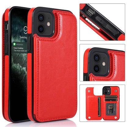 iPhone 12 - Practical and stylish case with card holder Rose gold.