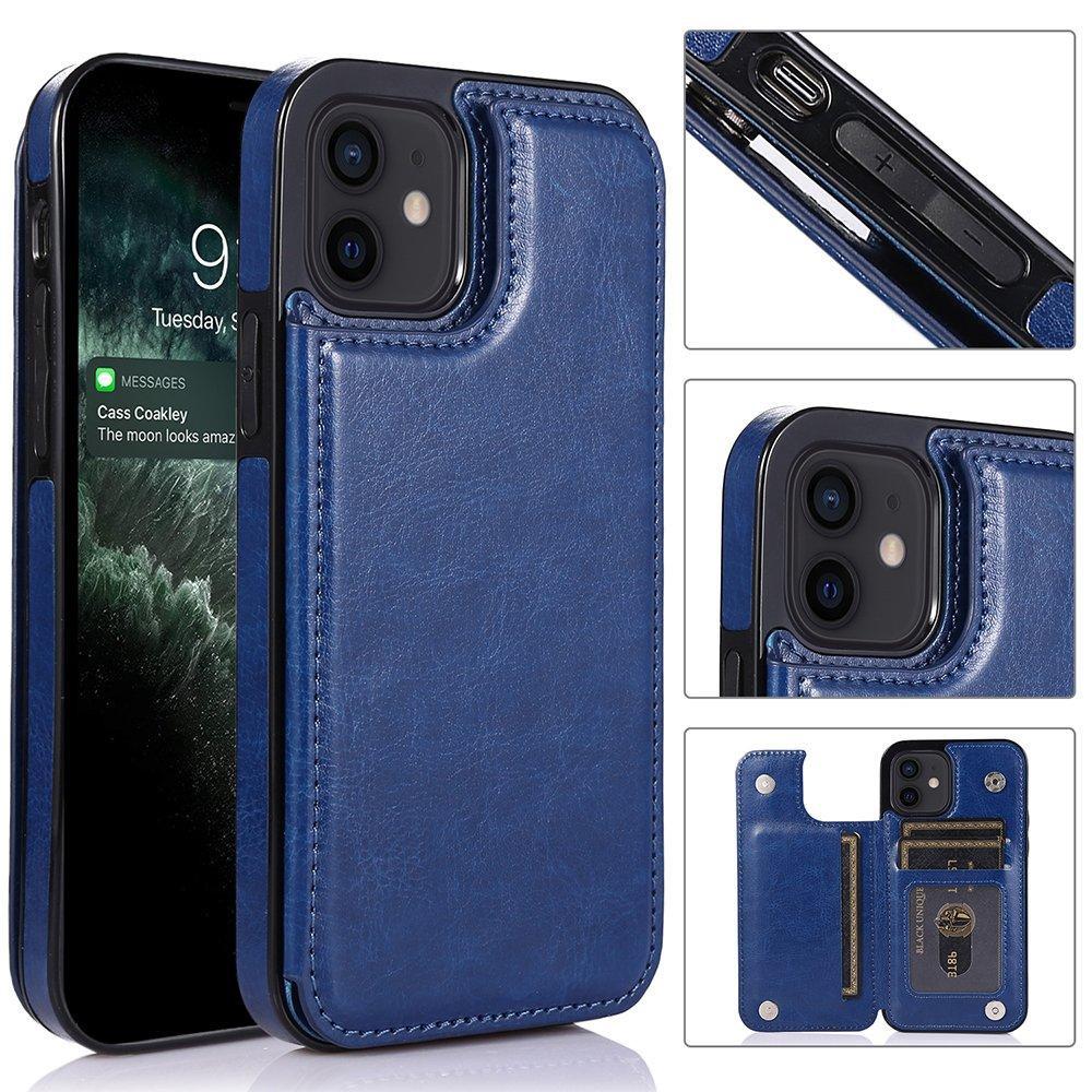 iPhone 12 - Practical and stylish case with card holder Rose gold.